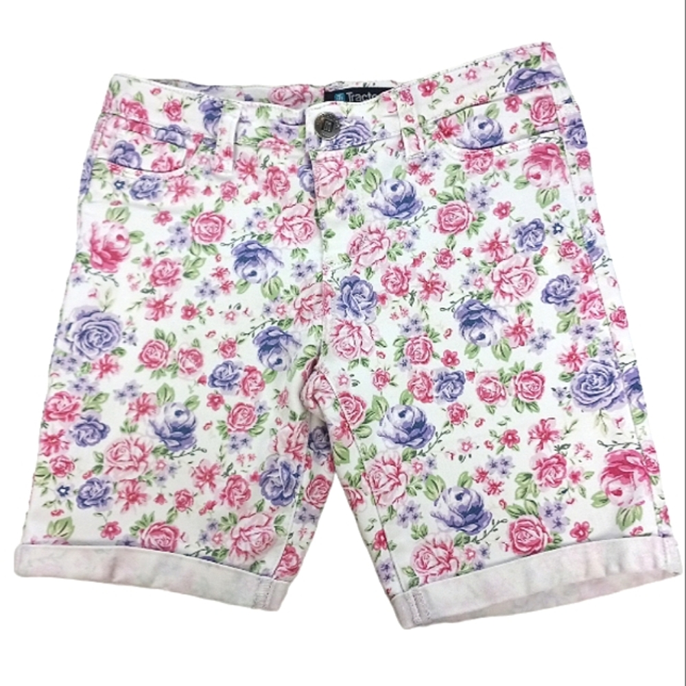 Tractor Shorts Floral Print Girl's Size 10